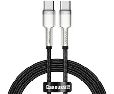 Laidas Baseus CATJK-C01. USB-C. 1 m. sidabro/juoda. 100 W