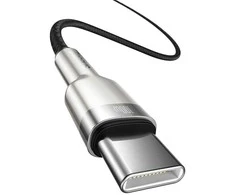 Laidas Baseus CATJK-C01. USB-C. 1 m. sidabro/juoda. 100 W