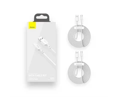 Laidas BASEUS USB A tipo M. USB C tipo M. 1,5 m. baltas