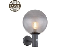Sieninis šviestuvas Domoletti WALL LAMP DH07.071 15W E27 PIR SMOKY