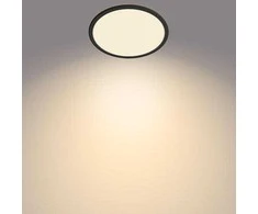 Lampa griesti Philips SuperSlim, 2700°K, LED, melna