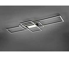 Lubinis LED šviestuvas TRIO IRVINE, 60 W, 7100 lm, 3000-6500 K, juodos sp., 105x42xh6 cm, su pultu