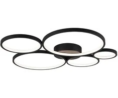 Lubinis šviestuvas Lubinis LED šviestuvas TRIO RONDO, 49W, max 5800lm, 3000K, juodos sp., dimeriuojamas, 59x53 cm