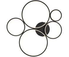Lubinis šviestuvas Lubinis LED šviestuvas TRIO RONDO, 49W, max 5800lm, 3000K, juodos sp., dimeriuojamas, 59x53 cm