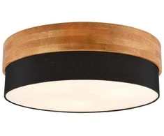 Lubinis šviestuvas TRIO Seasons, 3 x E27, max 40W, juodos/ąžuolo sp., ø50 x 22 cm