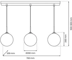 Lubinis šviestuvas Domoletti PENDANT LIGHT BURSA 3XE14 LINE BL/GOLD