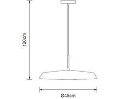 Pakabinamas šviestuvas Lampa wisząca Domoletti PENDANT LED LIGHT CUP D45CM 2700K Juodas