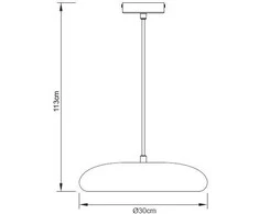 Domoletti PAKABINAMAS ŠVIESTUVAS FARO E27 D30CM PILKAS