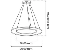 Lubinis šviestuvas Domoletti PENDANT LED LIGHT RONDAY 60CM 51W GOLD