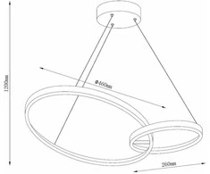 Pakabinamas šviestuvas Domoletti Pakabinamas LED šviestuvas SIBIU 2xround 36W BL 4