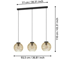 Pakabinamas šviestuvas Šviestuvas kabinamas Eglo VENEZUELA, 40 W, 3xE27, 900167