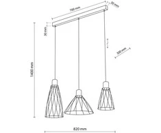 Pakabinamas šviestuvas TK Lighting Modesto 10149, GU10, 3 x 10 W