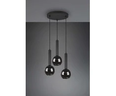 Lubinis šviestuvas Pakabinamas šviestuvas TRIO CLAYTON, 3x E27, max 28W, juodos sp., ø45 x h150 cm