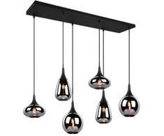 Pakabinamas šviestuvas TRIO LUMINA, 6 x E14, max 40W, juodos sp., 93,8 x 24,5 x h150 cm
