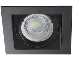 Įleidžiamas šviestuvas KANLUX ALREN, IP20, 220V/12V, 9,9x9,9x2,5 cm, juodos sp.