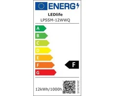 Ledlife ĮMONTUOJAMAS ŠVIESTUVAS LPSSM-12WW-9 12W 3000K LED IP44
