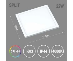 Šviestuvas įleidžiamas Tope Split, 4000°K, LED, balta sp.