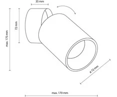 Lubinis šviestuvas Tk_Lighting Šviestuvas nukreipiamasis TK Lighting Top 5373, 10 W, GU10