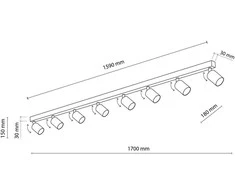 Lubinis šviestuvas Tk_Lighting Šviestuvas nukreipiamasis TK Lighting Top 6879, 80 W, GU10