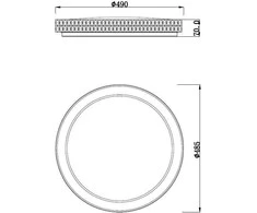 Domoletti Lubinis šviestuvas LEDB2349-1-R 50CM 45W DIM