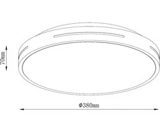 Lubinis šviestuvas Lampa sufitowa Standart CEILING LED LIGHT ZULA CCT 38CM Baltas