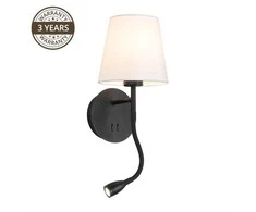 Sieninis šviestuvas Lampa sienas Domoletti Ramzi 18237-BK, E27, 4000 °K, 1 x 40 W