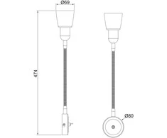 Sieninis šviestuvas Šviestuvas sieninis Okko Elazi R5020A-1W, 40 W, E14