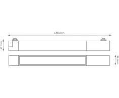 Lubinis šviestuvas Šviestuvas bėginei sistemai DPM X-Line STF3-20W-B, 20 W, LED