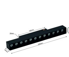 Šviestuvas bėgelių sistemai Modoled Magnetic MLP1051M, LED, 3000–6000 °K, 1 x 12 W