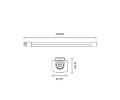 Sieninis šviestuvas Spectrum ŠVIESTUVAS TVIRTINAMAS LIMEA MINI 36W IP65 120CM