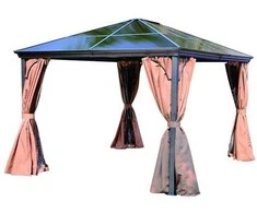 Pavėsinė Domoletti Grande, 300 x 300 x 265 cm, rudos spalvos.