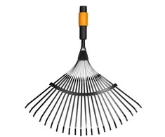 Lapų grėblys vėduoklinis Fiskars QuikFit 135201/1000644, be koto, 560 mm, juoda sp./oranžinė sp.