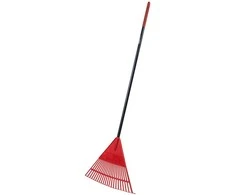 Lapu grābeklis vēdekļa Haushalt Rake 22T, ar kātu, 1620 mm, melna krās./sarkana krās.