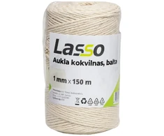 Lasso Aukla medvilninė balta 150m