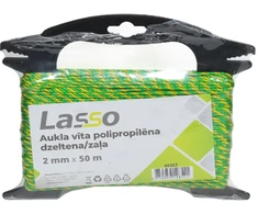 Lasso Suktinta polipropileno virvė geltona/žalia 2mm 50m