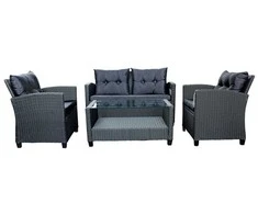Lauko baldų komplektas None Sodo baldų komplektas. juodas. 4 seats