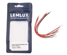 LEMLUX LED juostelių jungtys su 15 cm laidu 10 mm, 5 vnt.