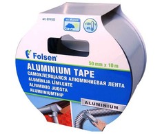 Lipni juosta izoliacinėms medžiagoms su aliuminio folijos danga Folsen, 10 m x 50 mm