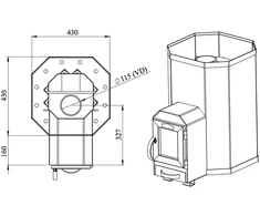 Malkas pirts krāsnis Stoveman 13LS, 15.4 kW