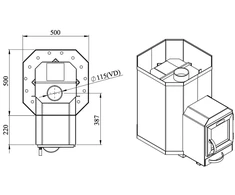 Wood-burning sauna stove STOVEMAN 16-LS. 17 kW