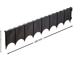 Mauriņa apmale Garden Center, 60 cm x 12 cm, melna krās.