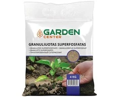 Trąšos lapinėms daržovėms, augalų įsišaknijimui, augalų augimui Garden Center superfosfatas, granuliuotas, 4kg