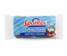 Metalinis šveistukas Spontex 6 Magic Hallo, juoda sp., nerūdijantysis plienas, 6 vnt.