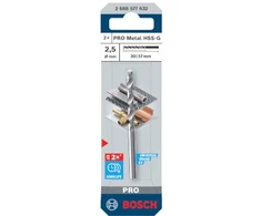 Bosch PRO HSS-G grąžtai metalui 2,5mm, 2 vnt.