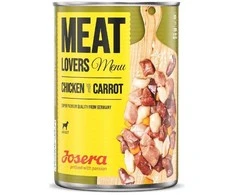 Josera Meat Lovers Menu vištiena with Carrot konservuotas pašaras šunims su vištiena ir morkomis, 400g