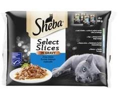 Konservuotas kačių ėdalas SHEBA, su žuvimi, 4 x 85 g