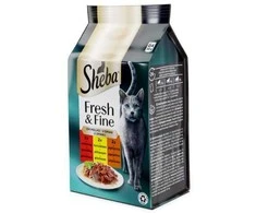 Drėgnas Kačių Maistas - Sheba Fresh &amp; Fine Mini Mėsos Patiekalai Padaže 6 x 50g
