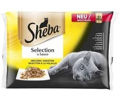 Ėdalas katėms SHEBA, paukštienos rinkinys, maišeliuose, 4 x 85 g