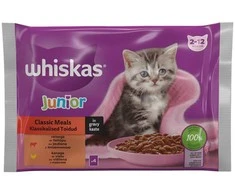 Whiskas Šlapias kačių ėdalas, 81 vnt. jautienos, vištienos, jautienos/vištienos, 0,085 kg x 4 vnt.