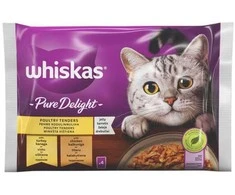 Šlapias kačių ėdalas Whiskas Pure Delight, su vištiena ir kalakutiena, 0,085 kg x 4 vnt.
